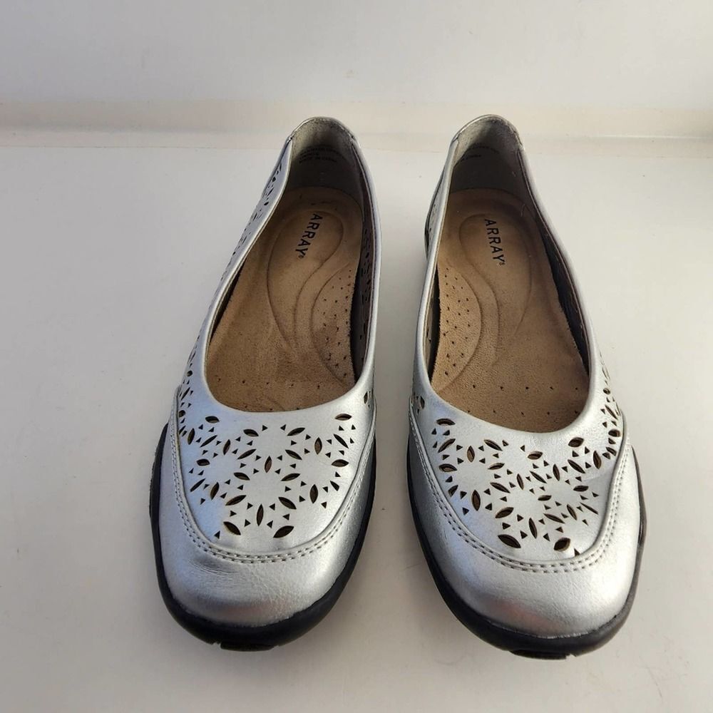 Array silver slip ons